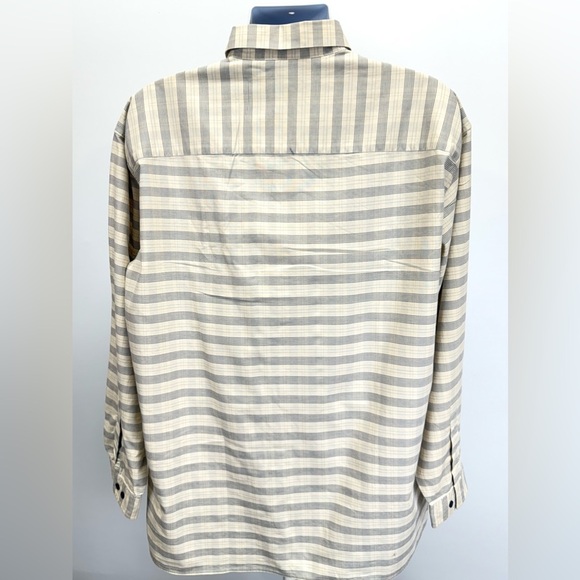 METAPHOR Men’s beige and gray plaid long sleeve button shirt size XL - Picture 7 of 12